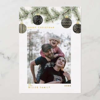 Elegant Modern Minimalist Christmas 箔シーズンカード