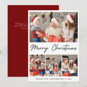 Elegant Modern Minimalist Christmas Family Photo シーズンカード (正面/裏面)