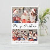 Elegant Modern Minimalist Christmas Family Photo シーズンカード (スタンド正面)