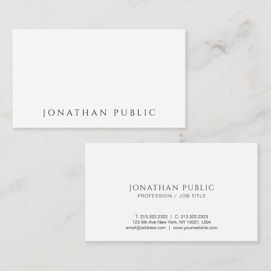 Elegant Modern Minimalist Create Your Own 名刺 (正面/裏面)