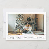 Elegant Modern Minimalist Family Photo Christmas サンキューカード (正面)