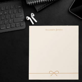 Elegant Modern Minimalist Girly Simple Cute Bow ノートパッド