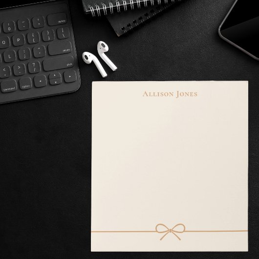 Elegant Modern Minimalist Girly Simple Cute Bow ノートパッド