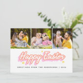 Elegant Modern Minimalist Happy Easter 3 Photo シーズンカード (スタンド正面)