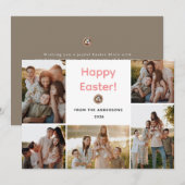 Elegant Modern Minimalist Happy Easter 5 Photo シーズンカード (正面/裏面)