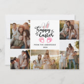 Elegant Modern Minimalist Happy Easter 5 Photo シーズンカード (正面)