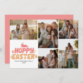 Elegant Modern Minimalist Happy Easter 5 Photo シーズンカード (正面/裏面)