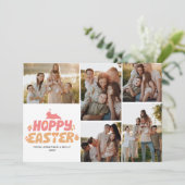 Elegant Modern Minimalist Happy Easter 5 Photo シーズンカード (スタンド正面)