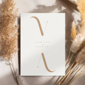 Elegant Modern Minimalist Ivory and Tan Wedding 招待状