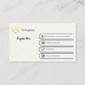 Elegant Modern Minimalist Navy Blue Cream Pearl 名刺 (裏面)