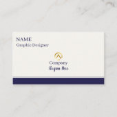 Elegant Modern Minimalist Navy Blue Cream Pearl 名刺 (正面)