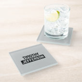 Elegant Modern Minimalist Own Name ガラスコースター (アングル)
