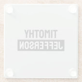 Elegant Modern Minimalist Own Name ガラスコースター (裏面)