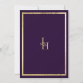 Elegant modern minimalist purple gold Wedding 招待状 (裏面)