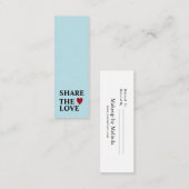 Elegant Modern Minimalist Red Heart Referral Card スキニー名刺 (正面/裏面)