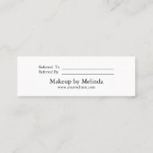 Elegant Modern Minimalist Red Heart Referral Card スキニー名刺 (裏面)