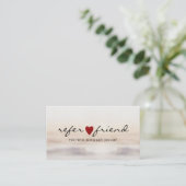 Elegant Modern Minimalist Red Heart Referral Card 名刺 (スタンド正面)