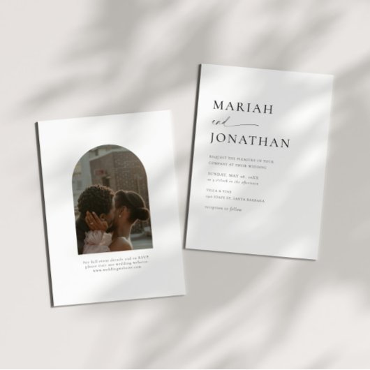 Elegant Modern Minimalist RSVP Photo Wedding 招待状