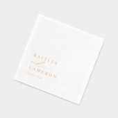 Elegant Modern Minimalist Simple Gold Wedding 箔ナプキン (左)