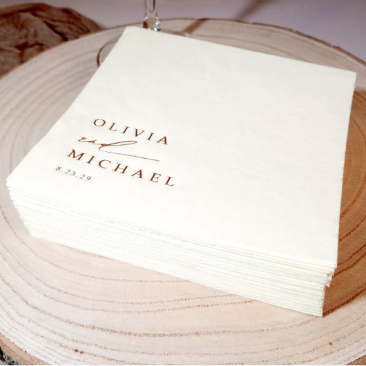 Elegant Modern Minimalist Simple Gold Wedding 箔ナプキン