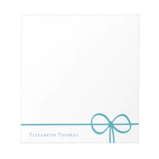 Elegant Modern Minimalist Stylish Blue Bow ノートパッド