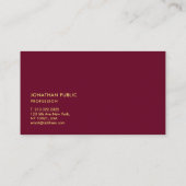 Elegant Modern Minimalist Template Gold Text 名刺 (裏面)