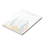 Elegant Modern Minimalist Tropical Sea Monogrammed ノートパッド (回転)