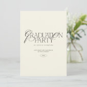 Elegant Modern Minimalist Typography Graduation 招待状 (スタンド正面)
