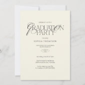 Elegant Modern Minimalist Typography Graduation 招待状 (裏面)
