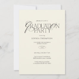 Elegant Modern Minimalist Typography Graduation 招待状