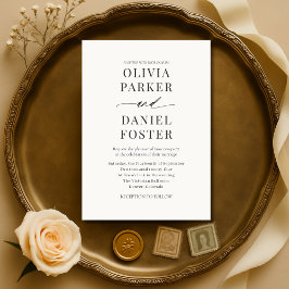 Elegant Modern Minimalist Wedding 招待状