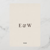Elegant &Modern Minimalist Wedding Foil Invitation 箔招待状 (裏面)