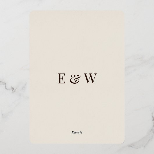 Elegant &Modern Minimalist Wedding Foil Invitation 箔招待状 (裏面)
