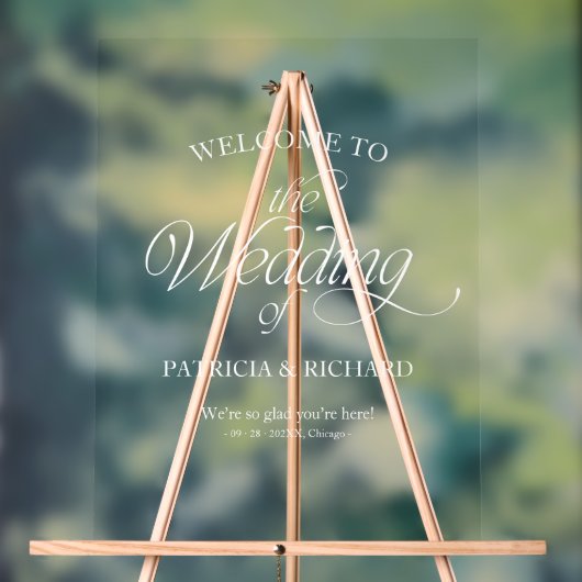 Elegant Modern Minimalist Wedding Welcome Sign アクリルサイン (ニュートラル)