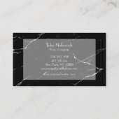 Elegant modern minimalistic Marmor Schwarz Weiß 名刺 (裏面)