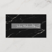 Elegant modern minimalistic Marmor Schwarz Weiß 名刺 (正面)