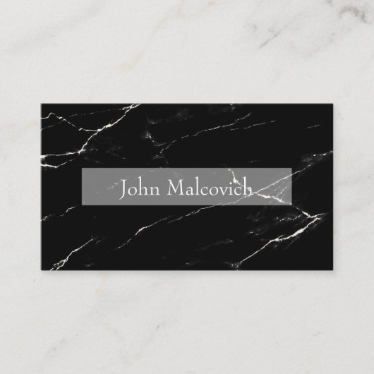 Elegant modern minimalistic Marmor Schwarz Weiß 名刺 (正面)