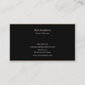 Elegant modern minimalistic Schwarz & Beige 名刺 (裏面)