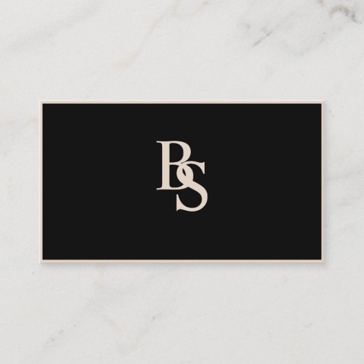 Elegant modern minimalistic Schwarz & Beige 名刺 (正面)