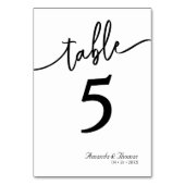 Elegant Modern Minimalistic Table Card テーブルナンバー (裏面)