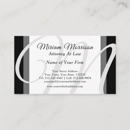 Elegant Modern Monogram Chic Corporate 名刺 (正面)