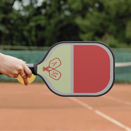 Elegant Modern Monogram Pickleball Symbol ピックルボールラケット