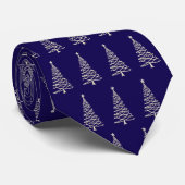 Elegant Modern Navy Blue Christmas Trees Patterned ネクタイ (ロール)