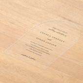 Elegant Modern Neutral Wedding アクリル招待状 (レイダウン)