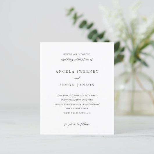 Elegant Modern Neutral Wedding Invitation (スタンド正面)