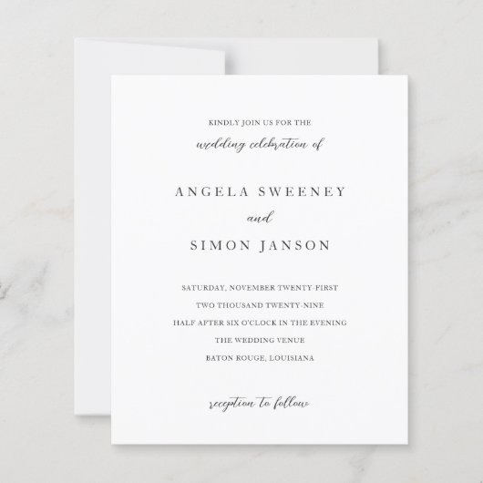 Elegant Modern Neutral Wedding Invitation (正面)