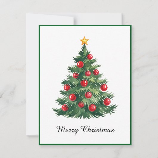 Elegant Modern Non Photo Christmas Tree シーズンカード (正面)