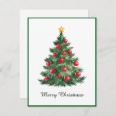 Elegant Modern Non Photo Christmas Tree シーズンカード (正面/裏面)