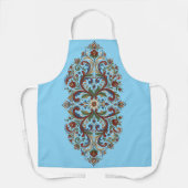 Elegant Modern Norwegian Rosemaling Floral Art  エプロン (正面)