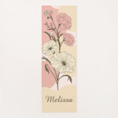 Elegant Modern Pastel Orange and Pink Floral ヨガマット (正面)